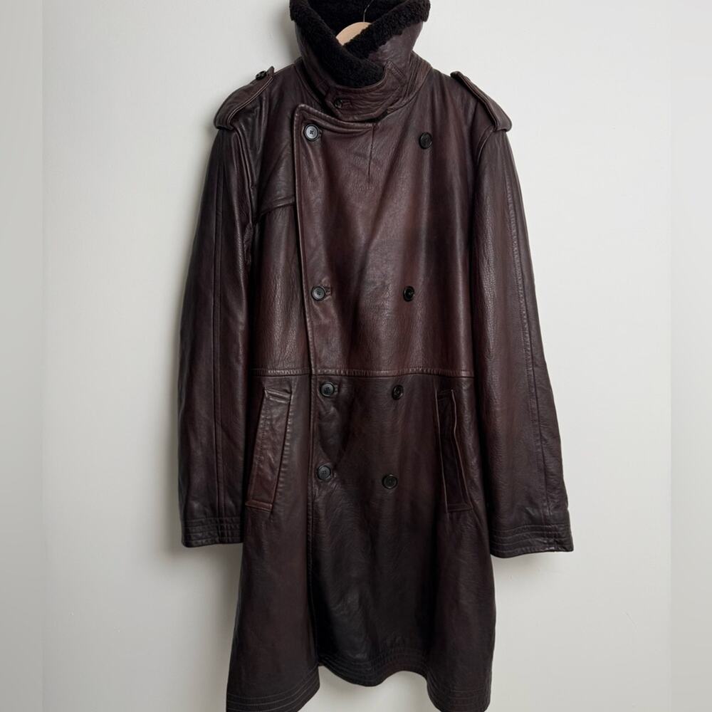 Ralph Lauren Wine Italian lambskin coat with shearling collar - size L $15,000 - Picture 4 of 15